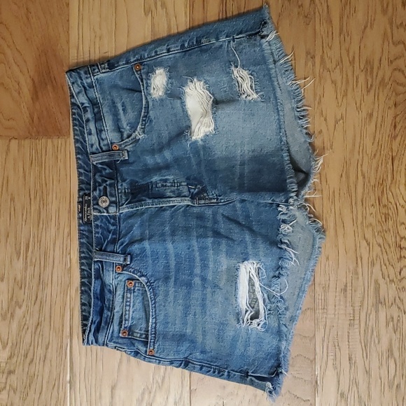 Abercrombie & Fitch Pants - Abercrombie & Fitch Ames Low Rise Boyfriend Shorts 6|28 Denim Cutoff Jean Holes